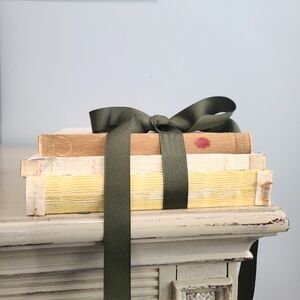 Rustic Vintage Cottagecore Book Stack With Bow